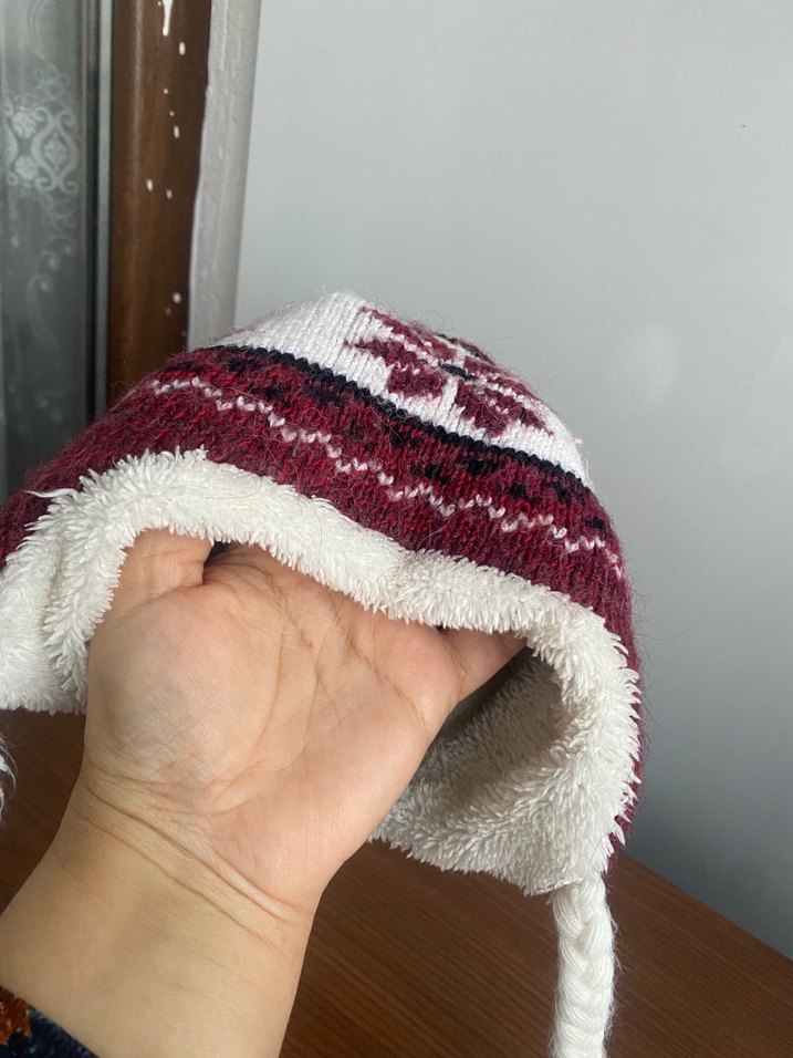 Nakışlı Pembe Kız Çocuk Örgü Ev Terliği - Görsel 4