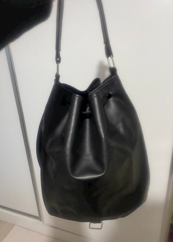 Siyah Deri Kadın Omuz Çantası - Görsel 2