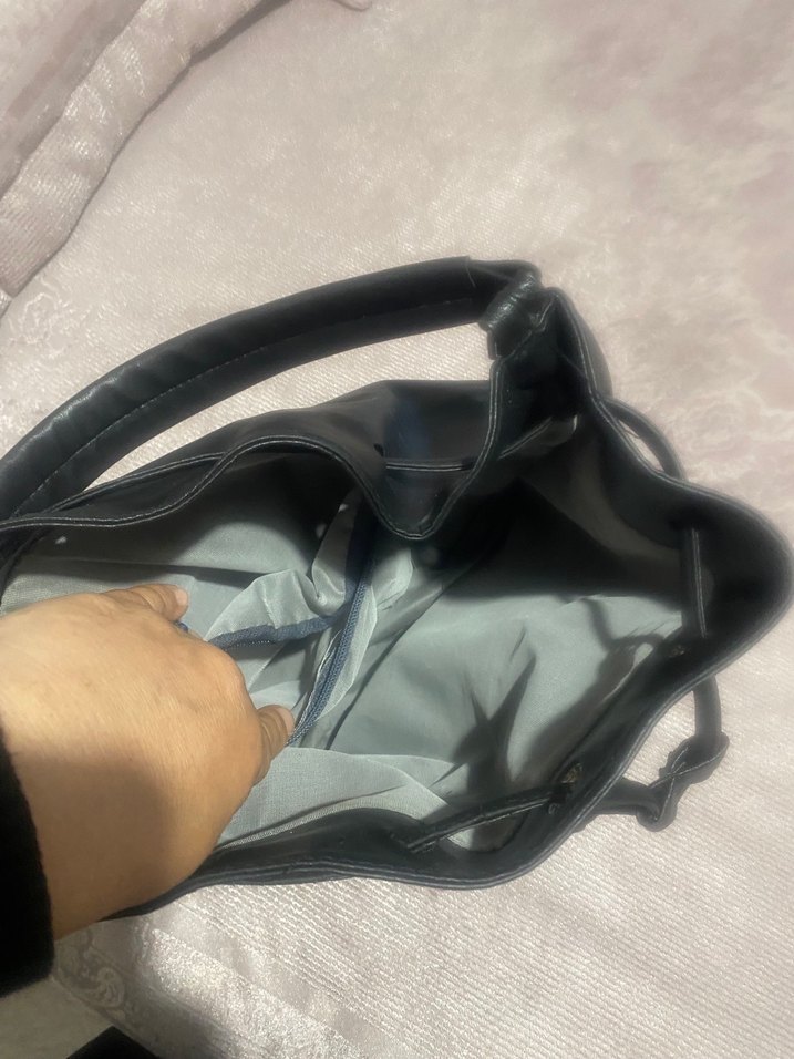 Siyah Deri Kadın Omuz Çantası - Görsel 3