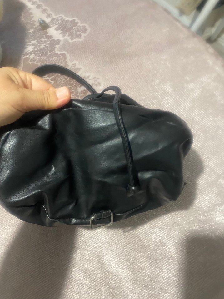 Siyah Deri Kadın Omuz Çantası - Görsel 5