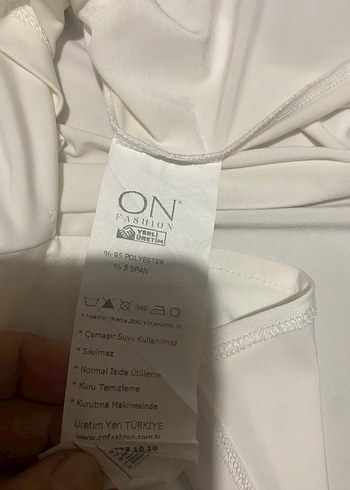 Beyaz Keten Hamile Midi Elbise - Görsel 3