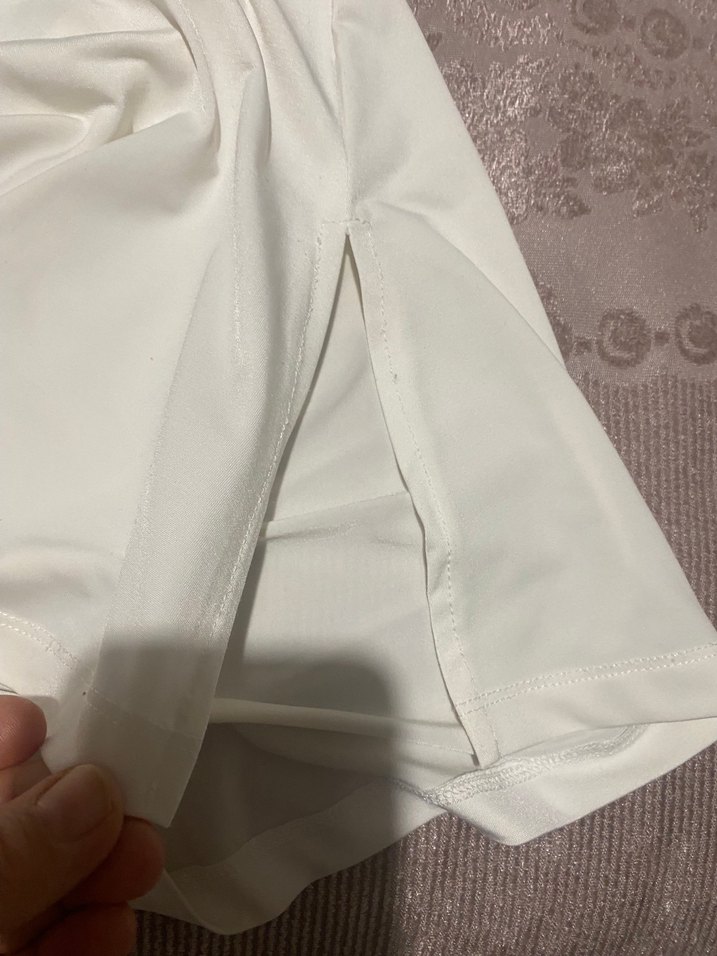 Beyaz Keten Hamile Midi Elbise - Görsel 4