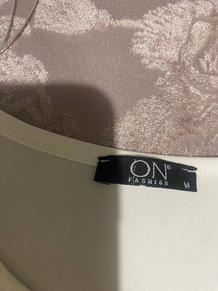 Beyaz Keten Hamile Midi Elbise - Görsel 2