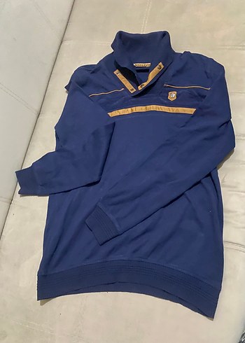 Düğmeli Lacivert Erkek Sweatshirt