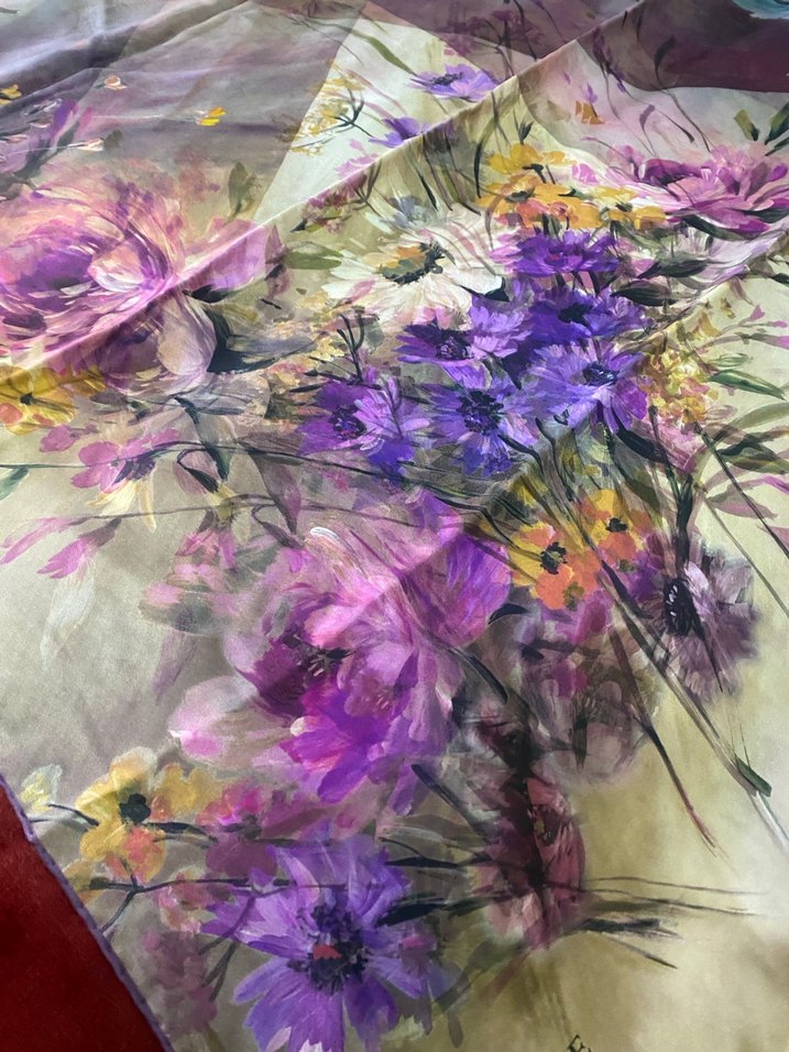 Bohem Çok Renkli İpek Kadın eşarp - Görsel 2