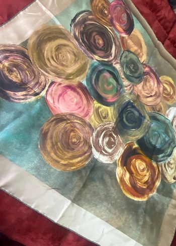 Kadın Çok Renkli İpek eşarp - Görsel 4