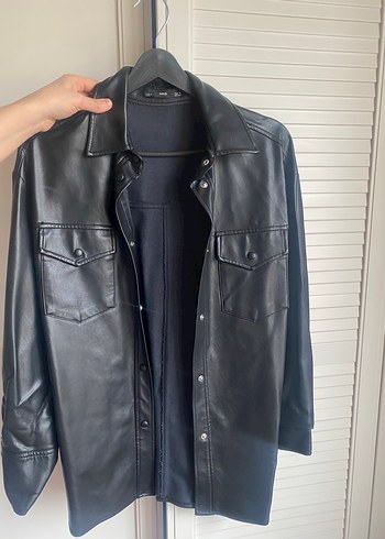 Mango deri ceket gömlek - Görsel 2