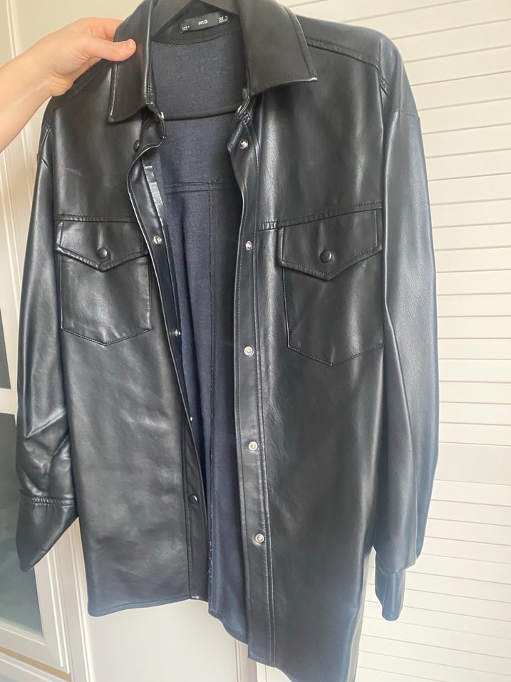 Mango deri ceket gömlek - Görsel 3