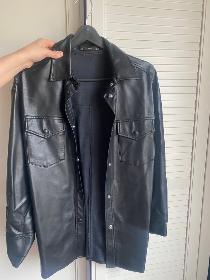 Mango deri ceket gömlek - Görsel 2