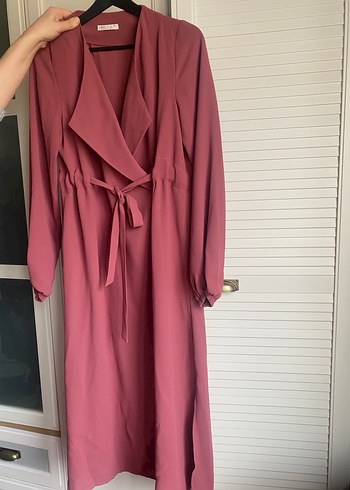 Gül kurusu trençkot - Görsel 4