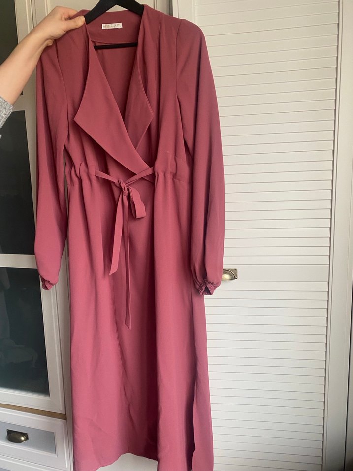 Gül kurusu trençkot - Görsel 4