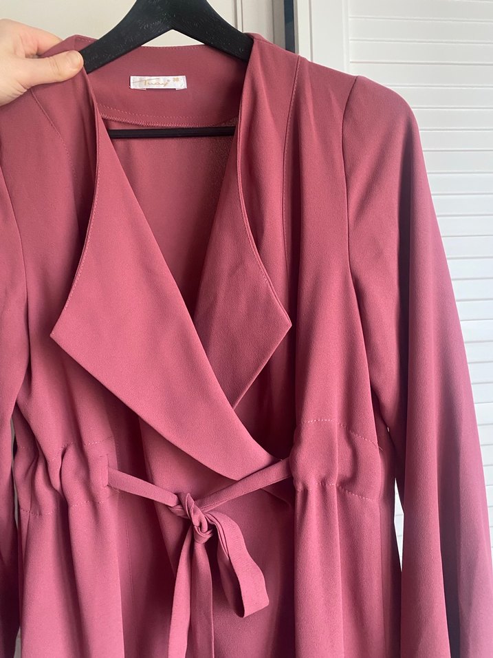 Gül kurusu trençkot - Görsel 2