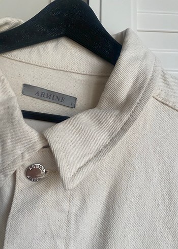 Bej Düğmeli Midi Keten Kadın Ceket - Görsel 2