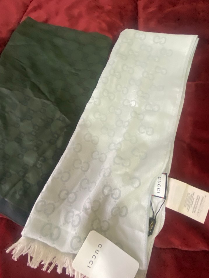 Kadın Yeşil ve Gri İpek Görünümlü Şal - Görsel 3