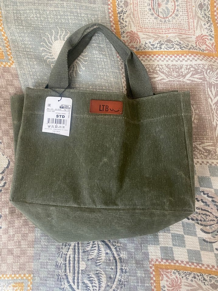 Yeşil Keten Kadın Çanta LTB - Görsel 2