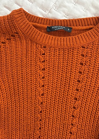 Turuncu  Örgü Kadın Kazak - Görsel 4