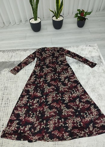Diger Bordo Uzun Kol Bohem Elbise