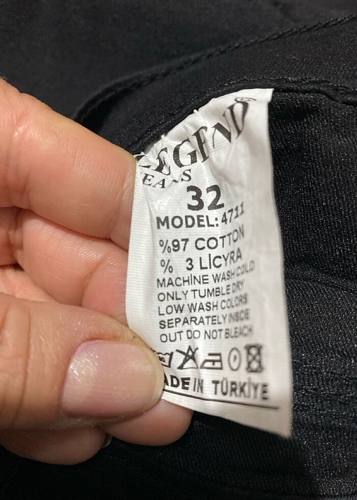 siyah dar düşük beden elastik kot - Görsel 2