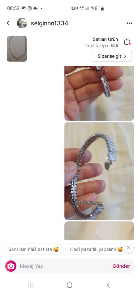 Gri  Elastik Kadın Bileklik çelik - Görsel 2