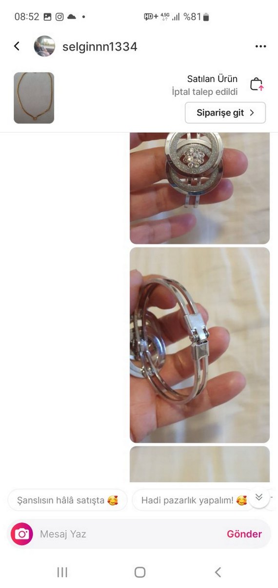 Vintage Bej Baskılı Tokalı Kadın Bileklik - Görsel 2