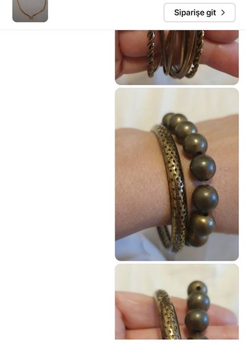 Yılan Desenli bronz Renkli Boncuklu Bilezik - Görsel 2