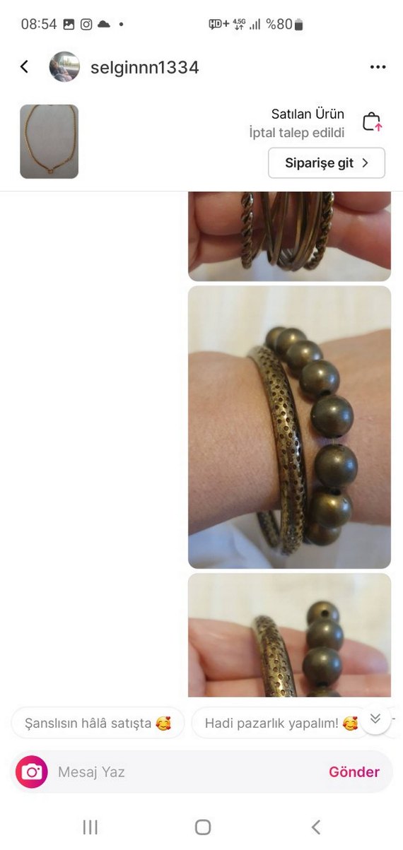 Yılan Desenli bronz Renkli Boncuklu Bilezik - Görsel 2