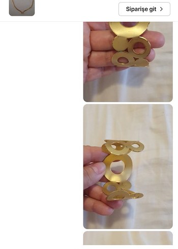 Diğer Zincir Detaylı Parlak Altın Bileklik