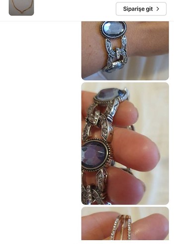 Gri Yılan Desenli Zincir Detaylı Bileklik - Görsel 2