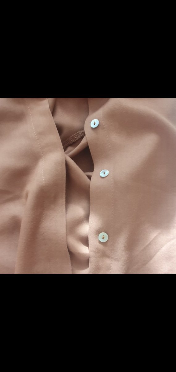 Bej Kadın Saten Gömlek, Yakalı, Uzun Kollu - Görsel 3