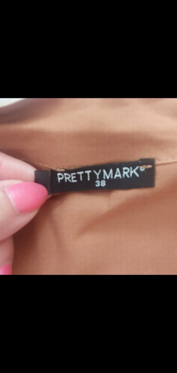 Bej Kadın Saten Gömlek, Yakalı, Uzun Kollu - Görsel 2