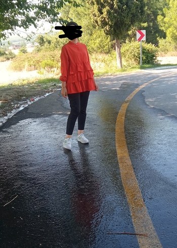 Diğer Kırmızı Kadın Midi Boy gömlek