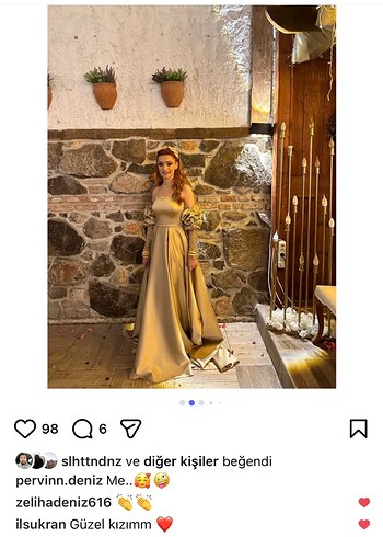 Uzun Kollu Drapeli Camel Abiye Elbise - Görsel 2