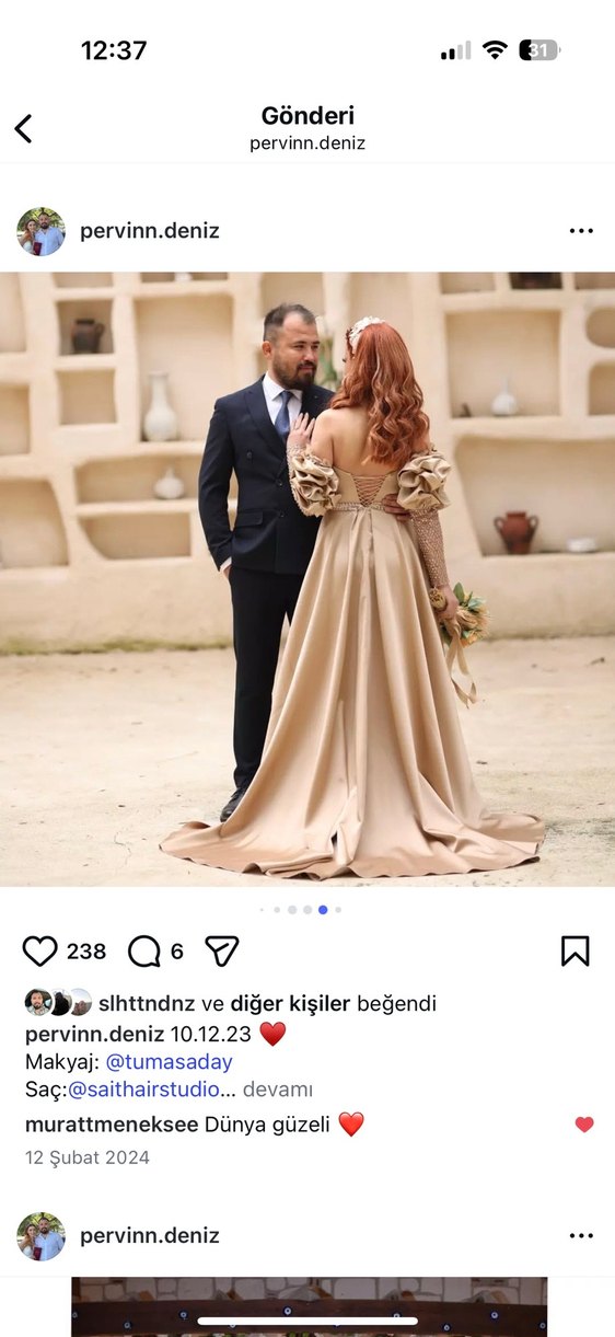 Uzun Kollu Drapeli Camel Abiye Elbise - Görsel 4