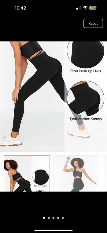 siyah push up spor tayt