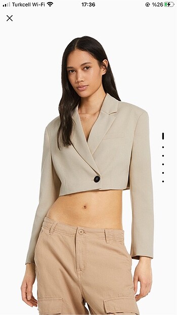 Bershka crop blazer