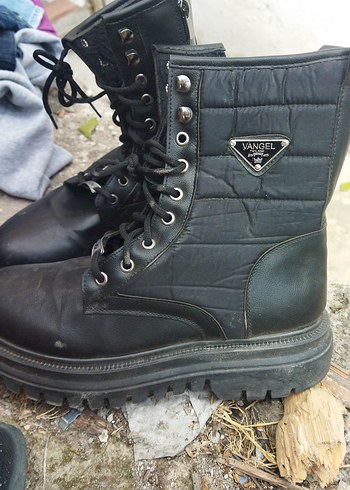 40 Beden Siyah Parlak Deri Kadın Punk Stiletto Bot