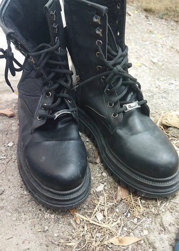 Siyah Parlak Deri Kadın Punk Stiletto Bot