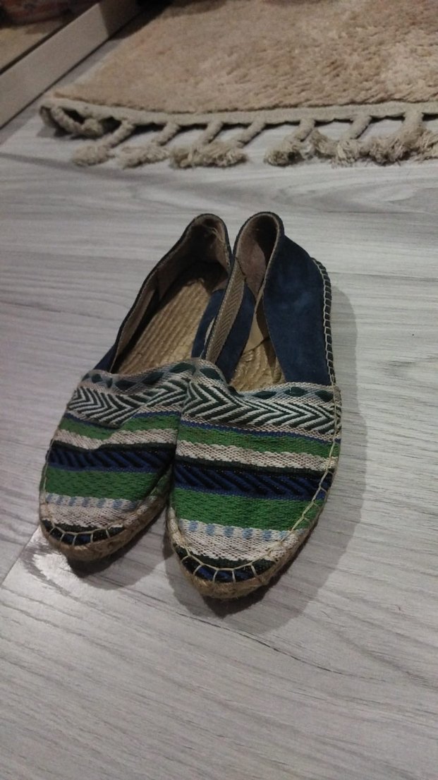 Kadın Çok Renkli Bohem Espadril Hasır Topuklu - Görsel 3