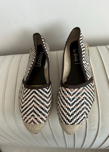 Kahverengi Zebra Desenli Kadın Dolgu Topuk Espadril - Görsel 2