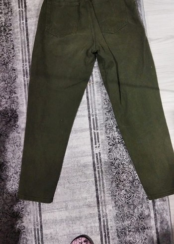 Salaş Kesim Kemerli Haki Kumaş Pantolon - Görsel 2