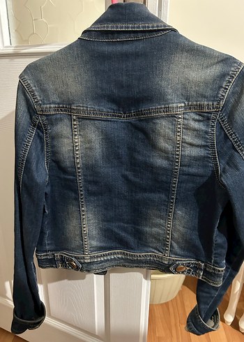 Diğer Düğmeli Mavi Kadın Denim Ceket