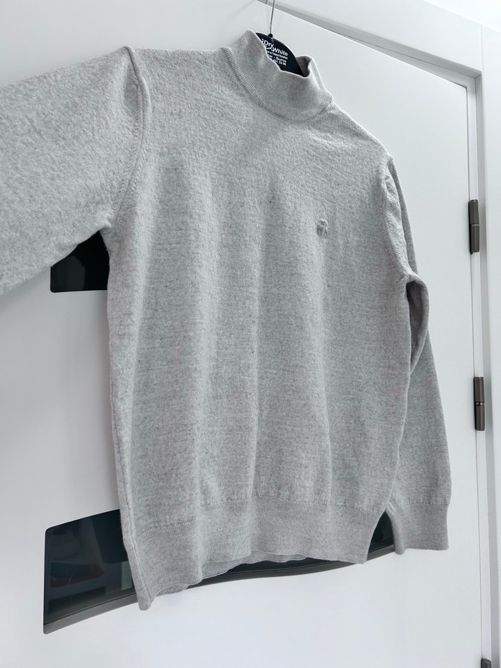 Gri Boğazlı Erkek Yün Karışımlı Triko Kazak - Görsel 3