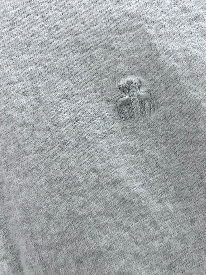 Gri Boğazlı Erkek Yün Karışımlı Triko Kazak - Görsel 2