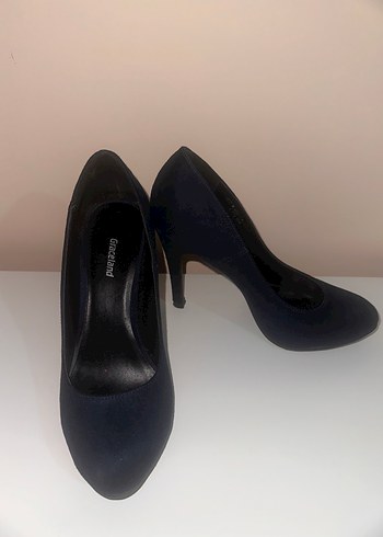 Lacivert Platform Topuklu Kadın Ayakkabı - Görsel 2