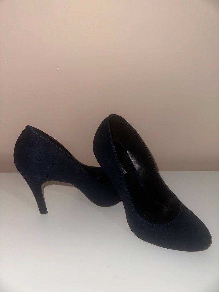 Lacivert Platform Topuklu Kadın Ayakkabı - Görsel 3