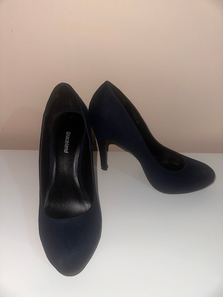 Lacivert Platform Topuklu Kadın Ayakkabı - Görsel 2