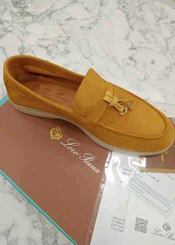 Kadın Altın Renkli Süet Topuklu Loafer