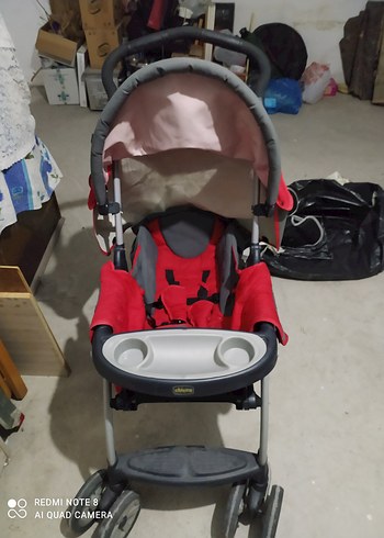 kırmızı bebek arabası - Görsel 3