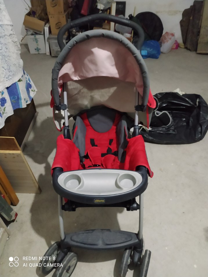 kırmızı bebek arabası - Görsel 3