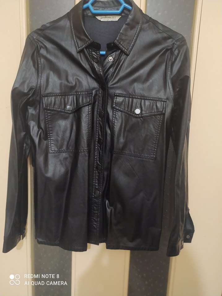 siyah Deri Kadın Ceket - Görsel 3